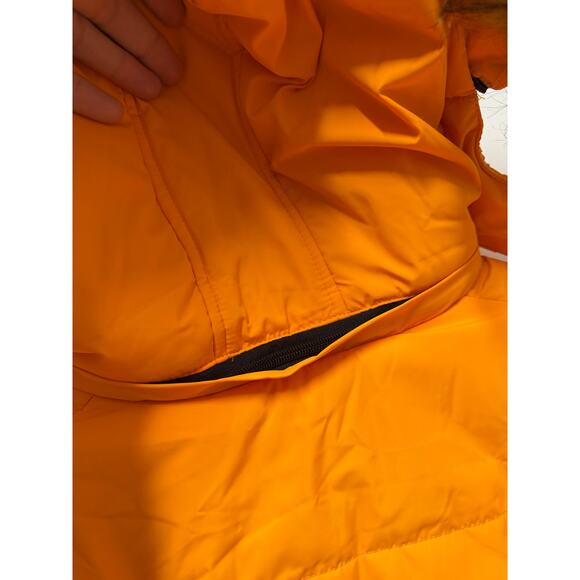 Winter Coat Warm Quilted Puffer Jacket Hooded Parka Water Resistant Orange 10-12 - Picture 4 of 6